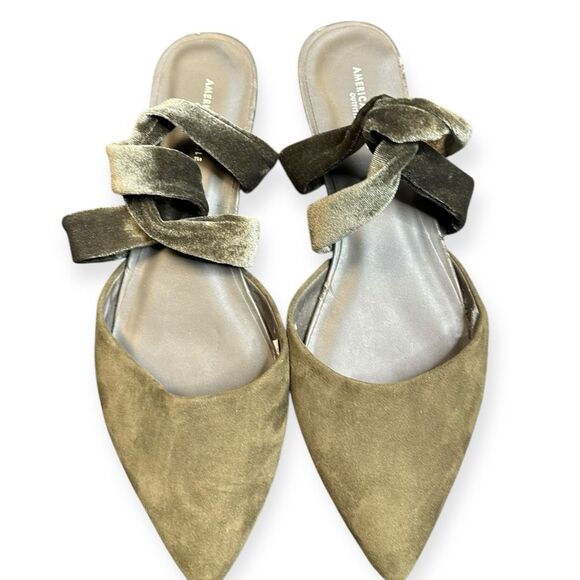 AMERICAN EAGLE Women’s Olive Pointed Toe Knotted Mule Size 7.5 - Picture 6 of 8